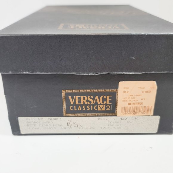 VERSACE CLASSIC V2 CABAL1 BLACK LEATHER LACE-UP MEN'S DRESS SHOES - SIZE: 9 - Picture 13 of 13